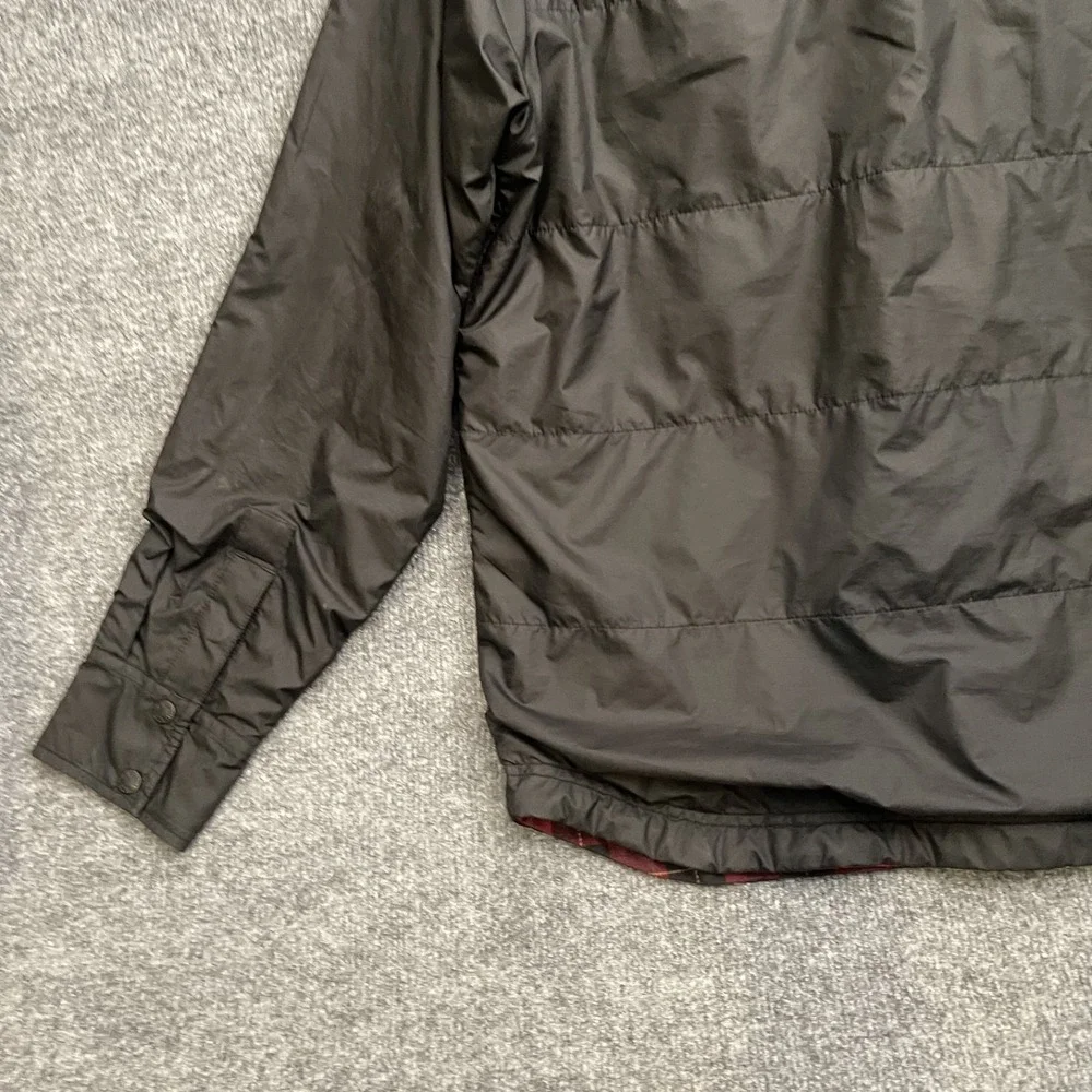 The North Face Quilted Jacket Mens Sz M Insulated Flannel Reversible Black